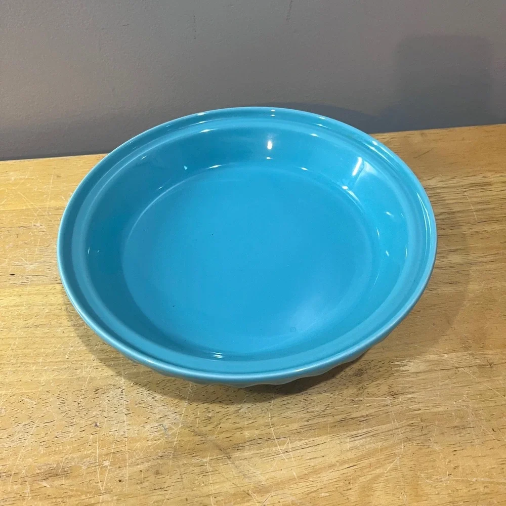 Fiesta Turquoise Deep Dish Pie Baker Scalloped 10.5